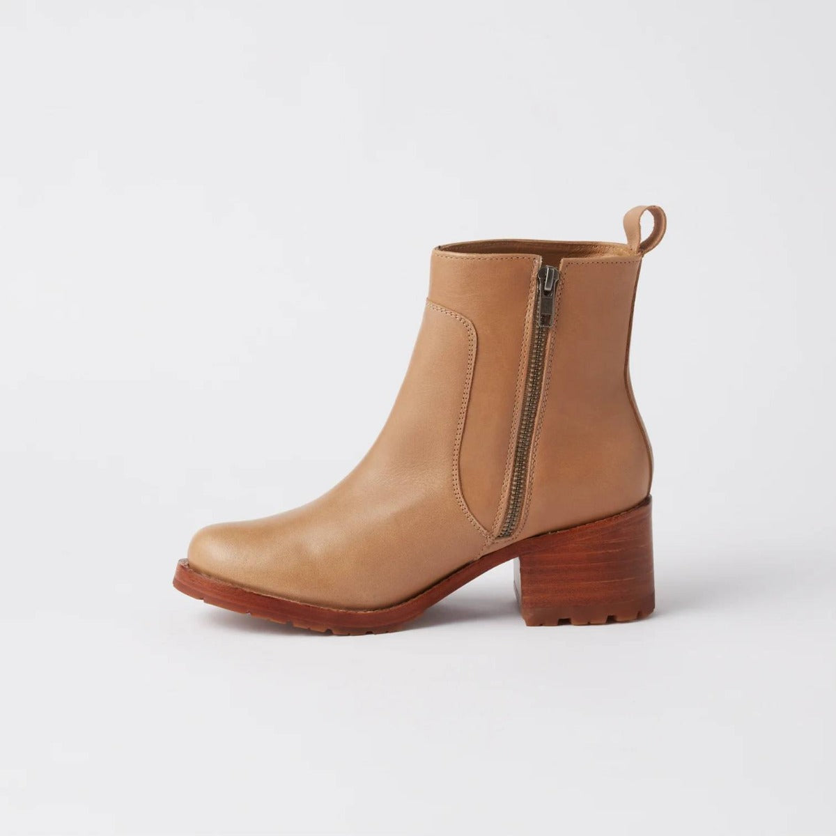 Ester Zip Up Bootie - Clay- Women