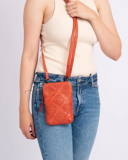 Milder | Chess Patterned Leather Phone Bag