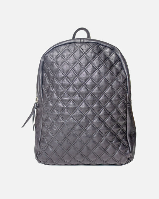 Bekema | Diamond-Patterned Leather Backpack