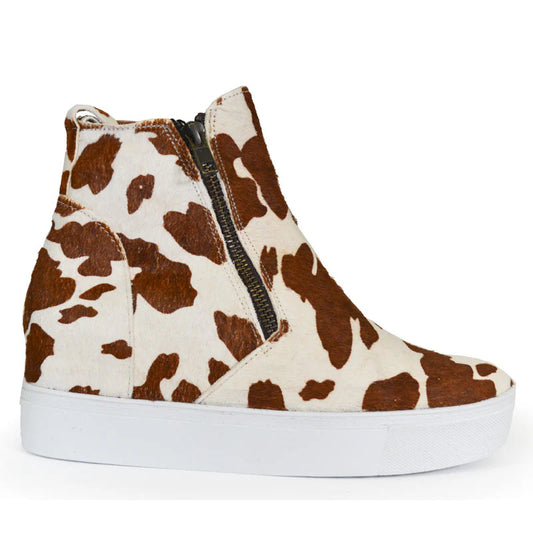 HOLLY Rust Cowhair Women's Hightop